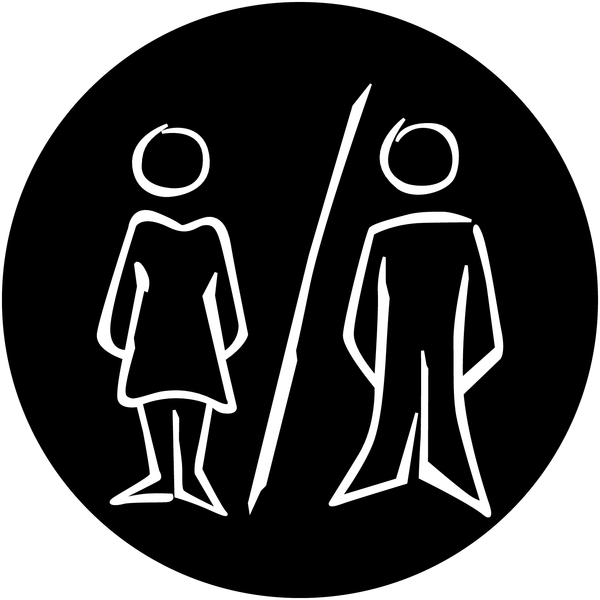 Plaques signalétiques design "Toilettes homme et femme"