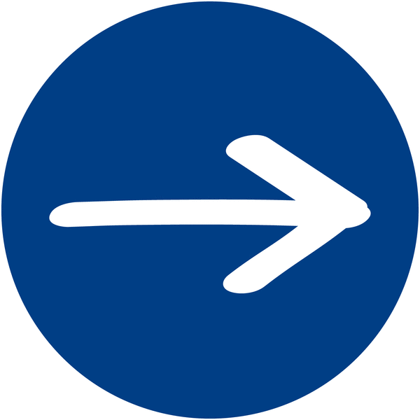 Plaque d'indication design "flèche à droite"