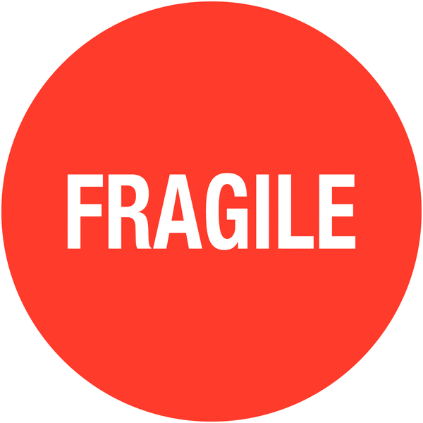 Etiquettes de colisage avec adhésif enlevable "Fragile"