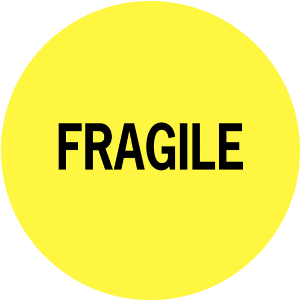 Etiquettes de colisage avec adhésif permanent Fragile""