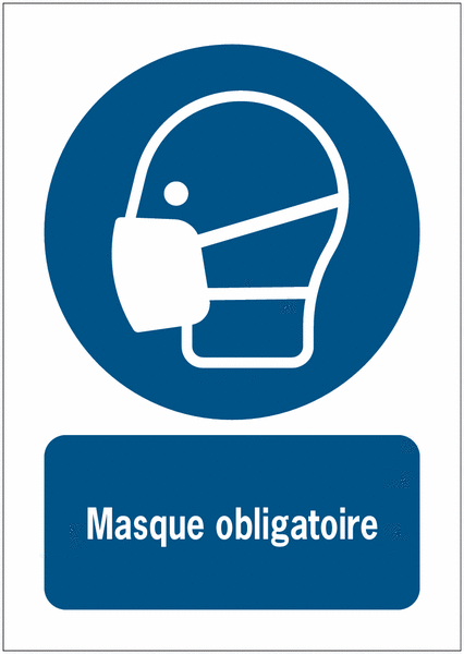 Panneaux ISO 7010 à message vertical - Masque obligatoire - M016