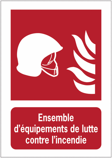 Panneaux ISO 7010 d'incendie à message vertical - Ensemble d'équipements de lutte contre l'incendie - F004B