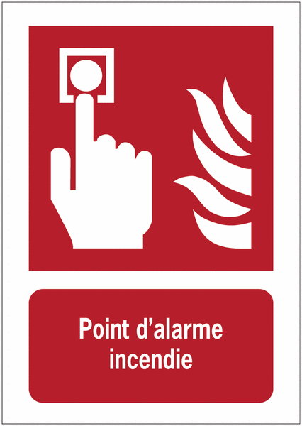 Panneaux ISO 7010 d'incendie à message vertical - Point d'alarme incendie - F005