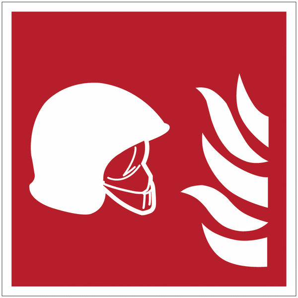 Panneaux ISO 7010 d'incendie carrés "Ensemble d'équipements de lutte contre l'incendie" - F004B