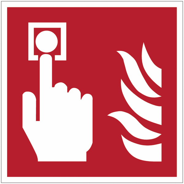 Panneaux ISO 7010 d'incendie carrés "Point d'alarme incendie" - F005