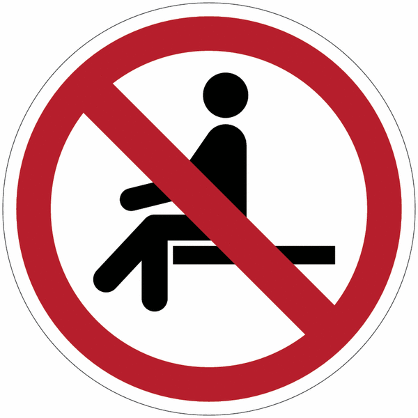 Panneaux ISO 7010 "Interdiction de s'asseoir" - P018