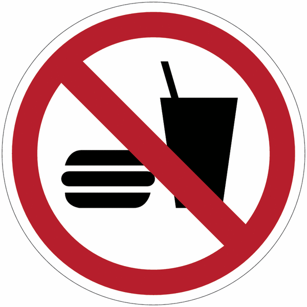 Panneaux ISO 7010 "Interdiction de manger ou de boire" - P022