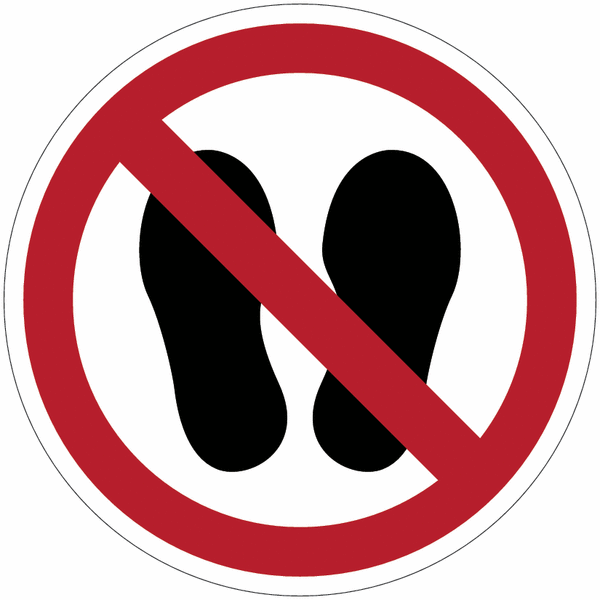 Panneaux ISO 7010 d'interdiction "Ne pas marcher ou stationner à cet endroit " - P024