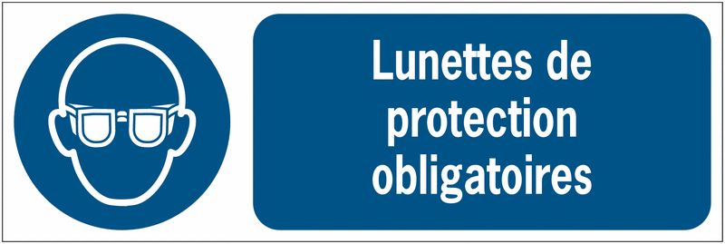 Panneaux ISO 7010 d'obligation à message horizontal - Lunettes de protection - M004