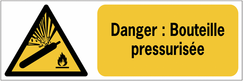 Panneaux ISO 7010 de danger à message horizontal - Bouteille pressurisée - W029