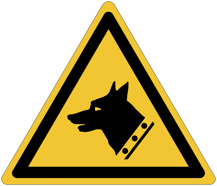 Panneaux ISO 7010 "Danger, chien de garde" - W013