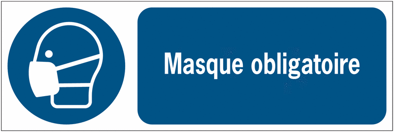 Panneaux ISO 7010 d'obligation à message horizontal - Masque - M016