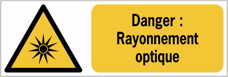 Panneaux ISO 7010 de danger à message horizontal - rayonnement optique - W027