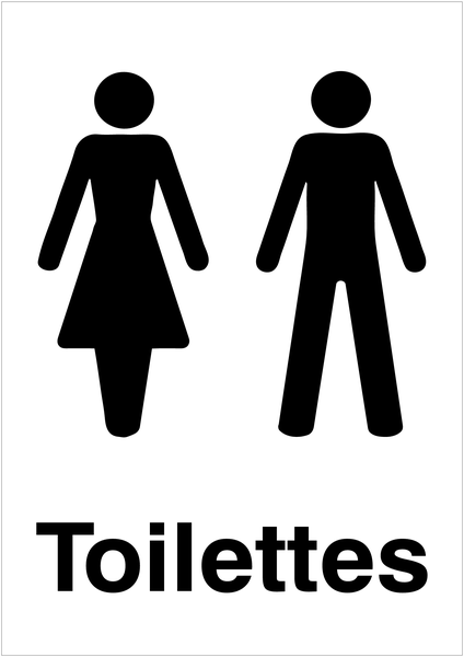 Panneaux d'information du public "Toilettes homme et femme"