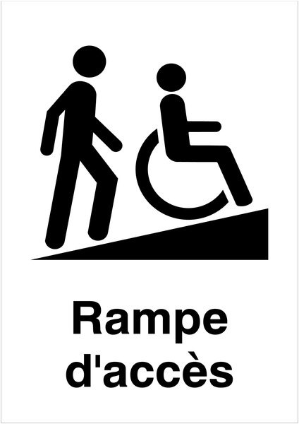 Panneaux d'information du public "Rampe d'accessibilité handicapés"