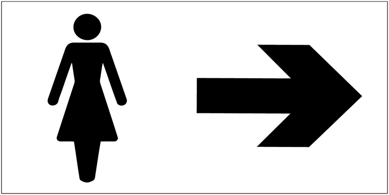 Panneau d'information Toilettes femme -Flèche directionnelle