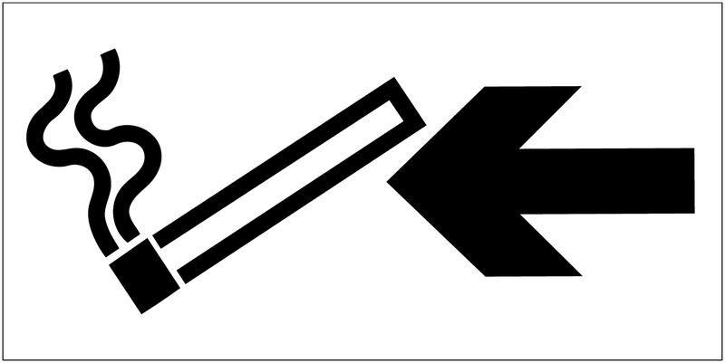Panneau d'information Autorisation de fumer - Flèche directionnelle