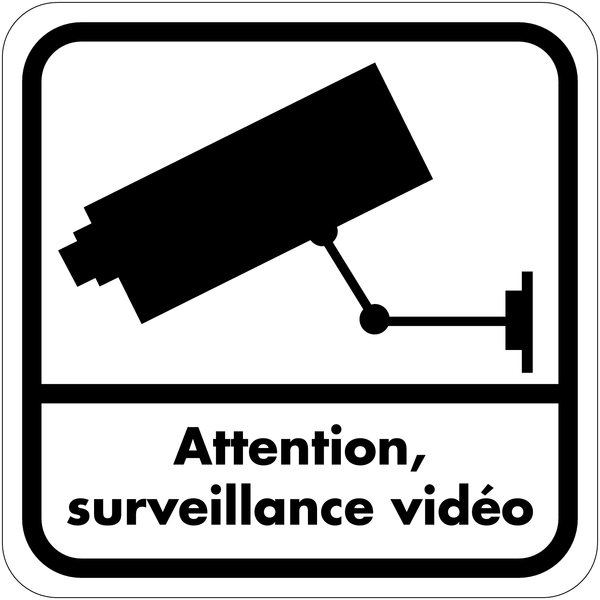Autocollant dissuasif en vinyle - Attention surveillance vidéo