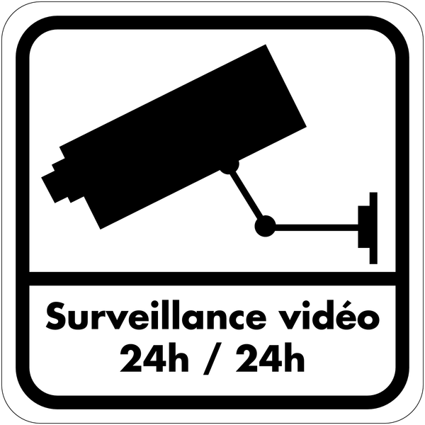Autocollant dissuasif en vinyle - Surveillance vidéo 24h / 24
