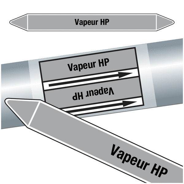 Marqueurs de tuyauteries CLP "Vapeur HP" (Vapeur)