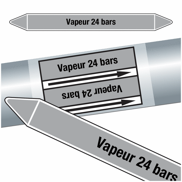 Marqueurs de tuyauteries CLP "Vapeur 24 bars" (Vapeur)