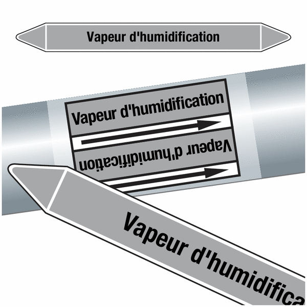 Marqueurs de tuyauteries CLP "Vapeur d'humidification" (Vapeur)