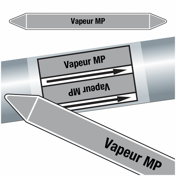 Marqueurs de tuyauteries CLP "Vapeur MP" (Vapeur)