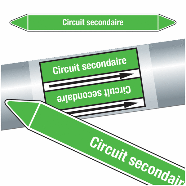 Marqueurs de tuyauteries CLP "Circuit secondaire" (Eau)