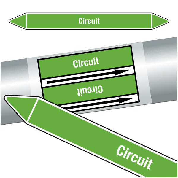 Marqueurs de tuyauteries CLP "Circuit" (Eau)