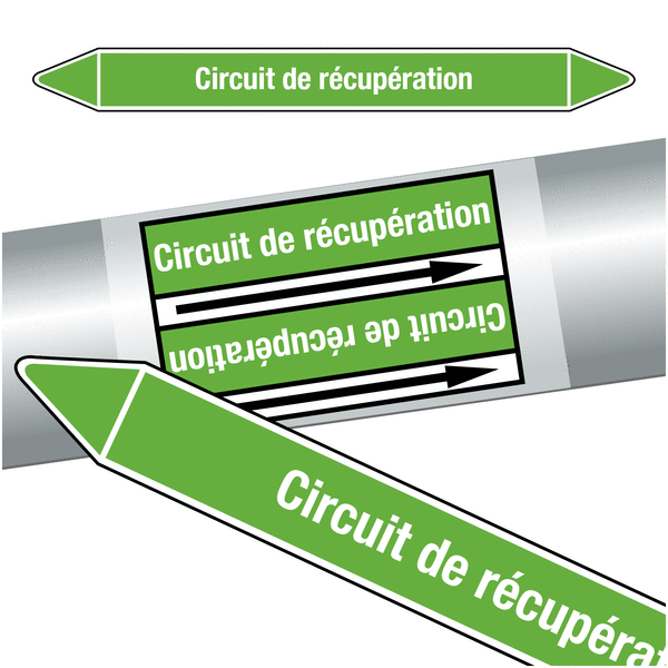 Marqueurs de tuyauteries CLP "Circuit de récupération" (Eau)