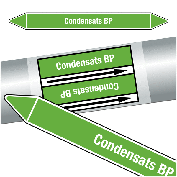 Marqueurs de tuyauteries CLP "Condensats BP" (Eau)
