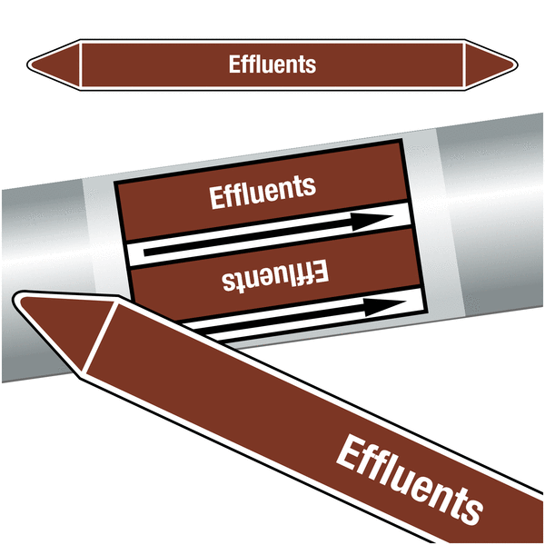 Marqueurs de tuyauteries CLP "Effluents" (Liquides inflammables)