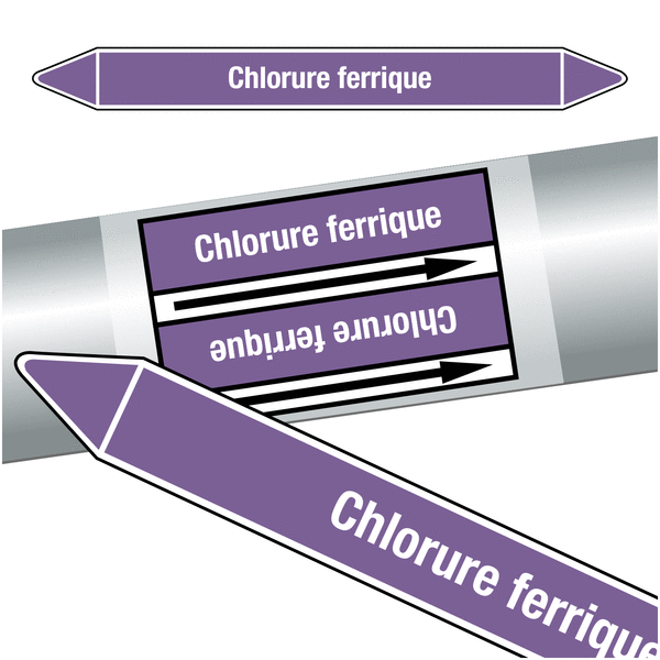 Marqueurs de tuyauteries CLP "Chlorure ferrique" (Acides et bases)