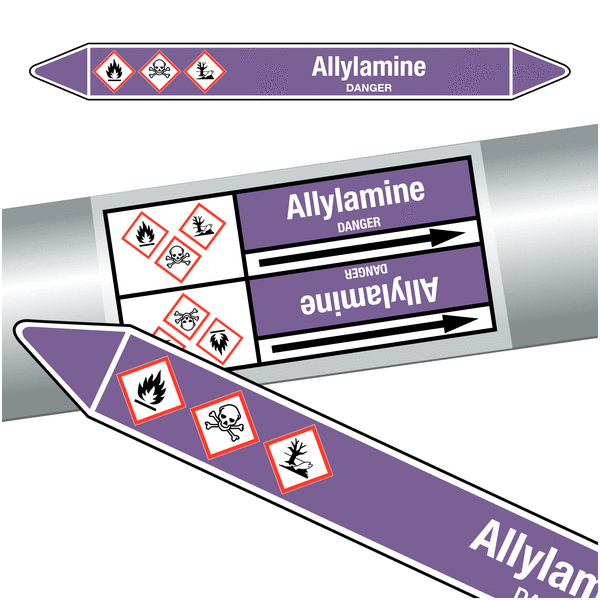 Marqueurs de tuyauteries CLP "Allylamine" (Acides et bases)