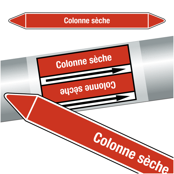 Marqueurs de tuyauteries CLP "Colonne sèche" (Incendie)