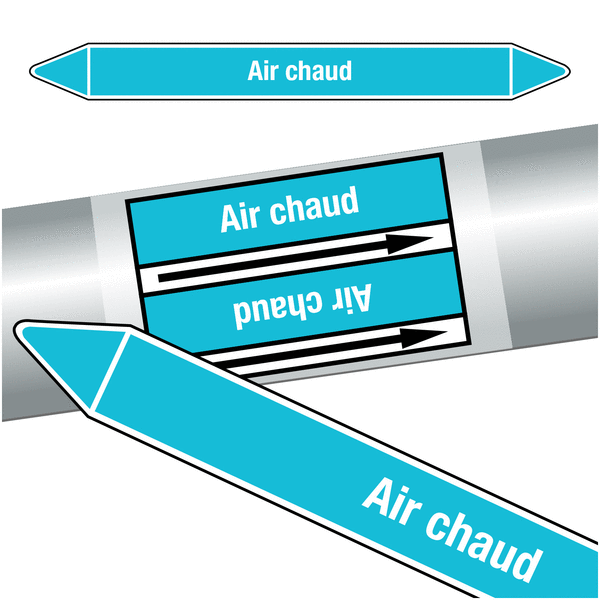 Marqueurs de tuyauteries CLP "Air chaud" (Air)