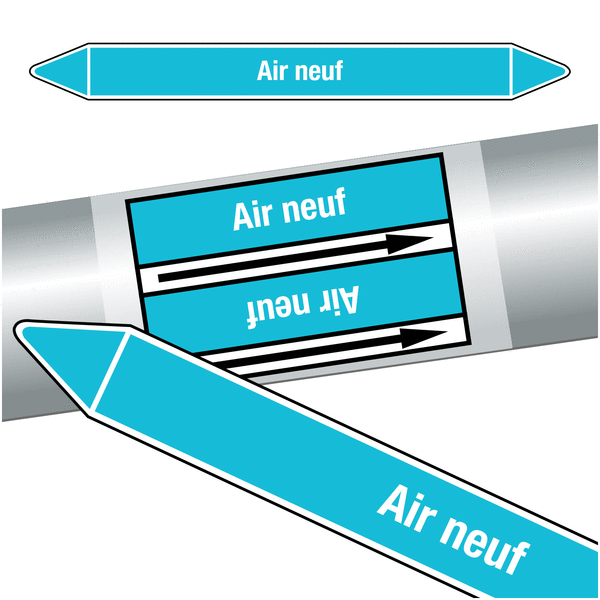 Marqueurs de tuyauteries CLP "Air neuf" (Air)