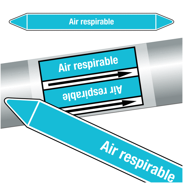 Marqueurs de tuyauteries CLP "Air respirable" (Air)
