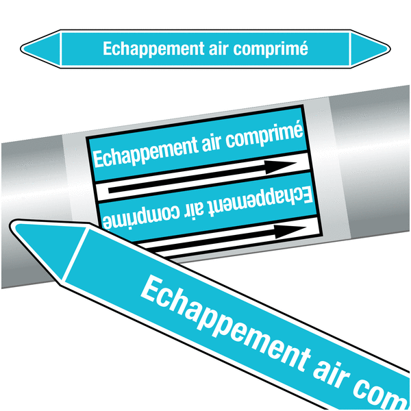 Marqueurs de tuyauteries CLP "Echappement air comprimé" (Air)