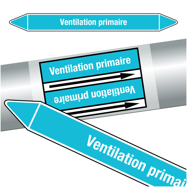 Marqueurs de tuyauteries CLP "Ventilation primaire" (Air)