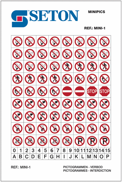 Mini autocollants de signalisation d'interdiction