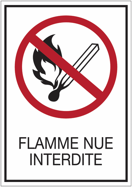 Panneaux rigides adhésifs - Flamme nue interdite