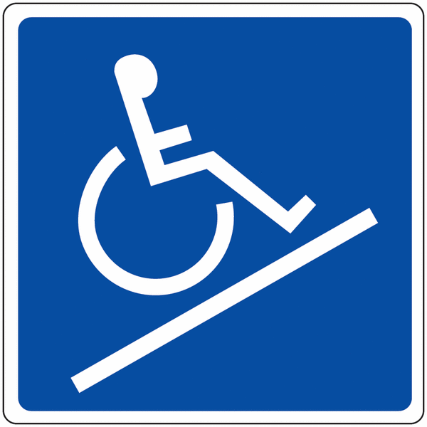 Panneau mural "Rampe d'accessibilité handicapés"
