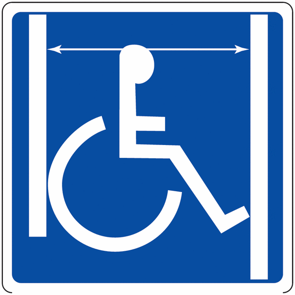 Panneau mural "Accès handicapés, passage de porte large"