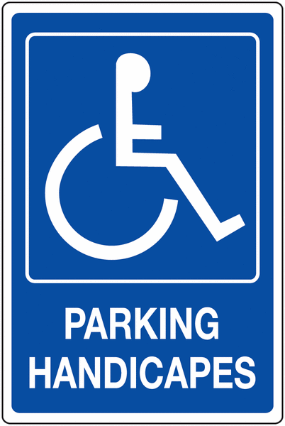 Panneau parking Handicapés avec texte
