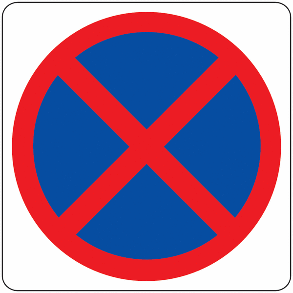 Panneau carré - Arrêt et stationnement interdits