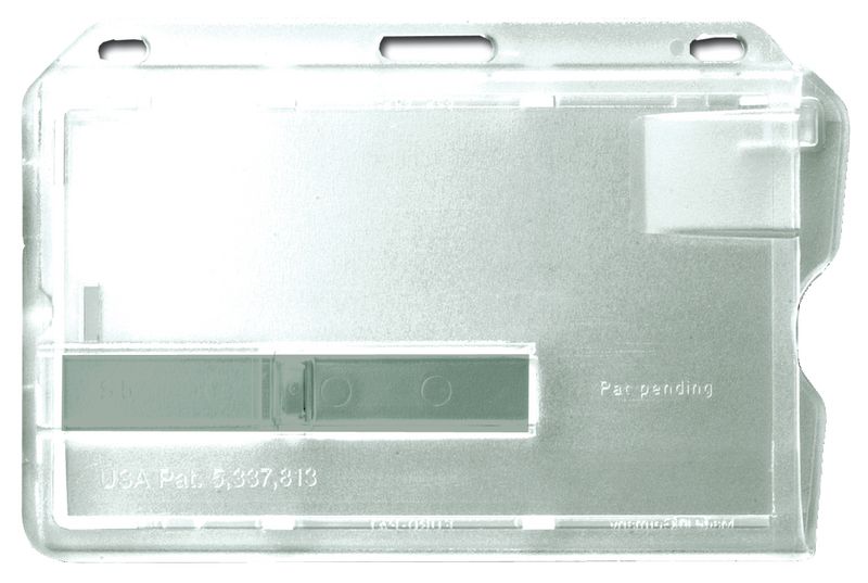 Porte-badge rigide en polycarbonate transparent avec glissière
