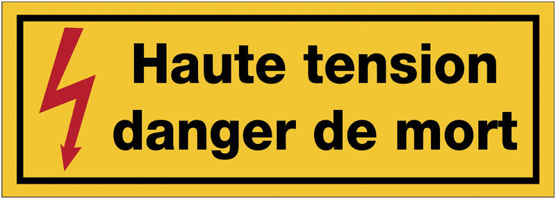 Panneaux de danger électrique rectangulaires - Haute tension danger de mort