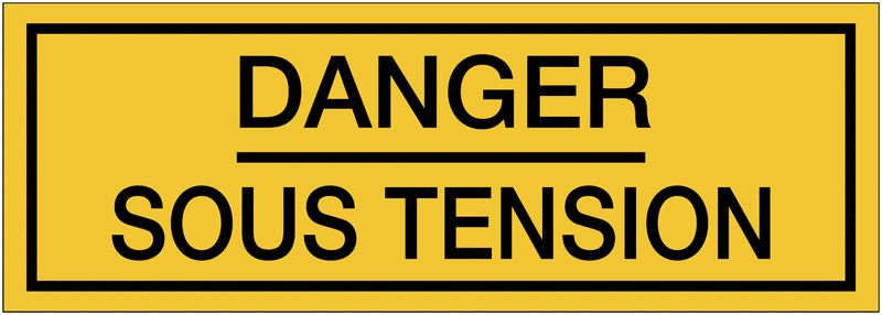 Panneaux de danger électrique rectangulaires - Danger sous tension
