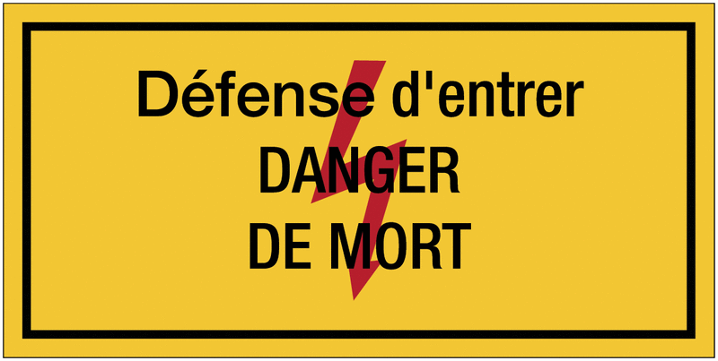 Panneaux de danger électrique rectangulaires - Défense d'entrer danger de mort